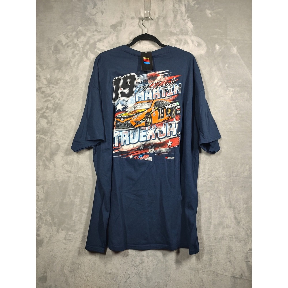 Joe Gibbs Racing Martin Truex Jr 19 NASCAR T-Shirt Navy Blue Mens 3XL Cotton